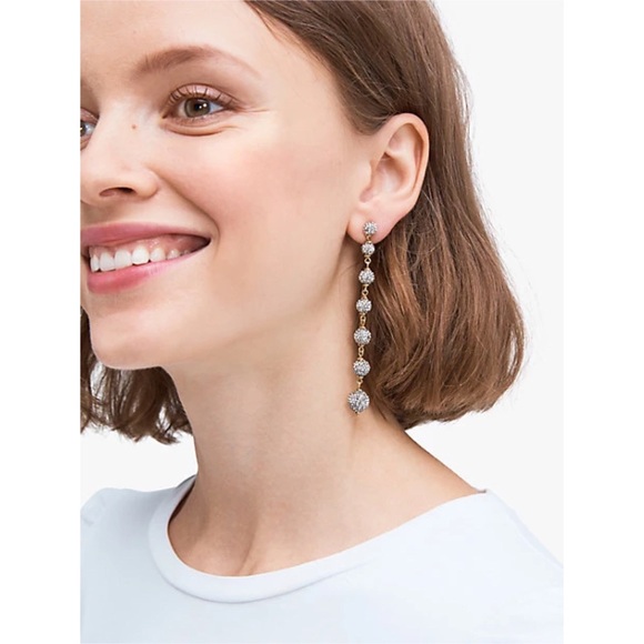 KATE SPADE • House Cat Linear Mismatched Crystal Earrings - Picture 4 of 5